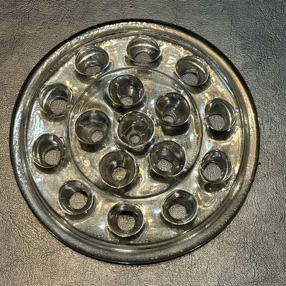 Other - Clear Glass Flower Frog - Round Multi-Hole (16 hole)